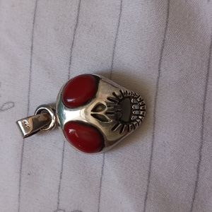 .925 Sterling Silver Alien Face Pendant